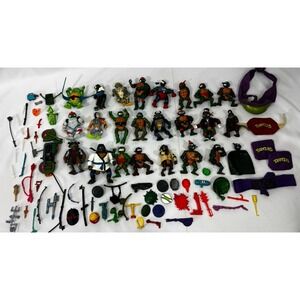 90s Vintage Teenage Mutant Ninja Turtles Action Figures Lot of 28 w/ Accessories